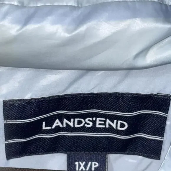 Lands' End Women's Silver Puffer Vest - Picture 4 of 10